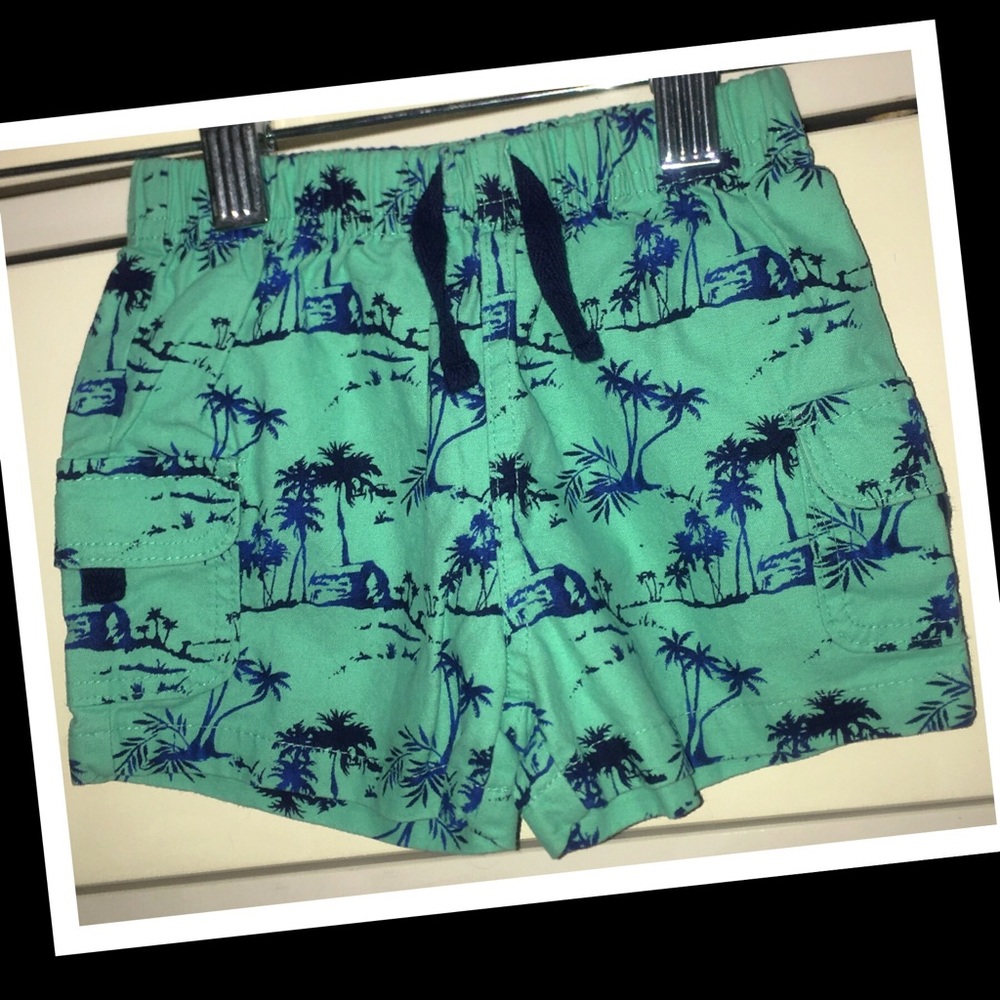 4/$10 •Cherokee baby boy 0-3m palm tree shorts🌴NWOT🌴